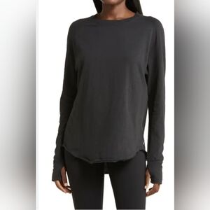 Zella Black Relaxed Long Sleeve Top, Size Small
